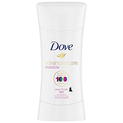 Dove Invisible Advanced Care Deodorant Solid Sticks Clear Finish 2.6 oz (Pack of 20)