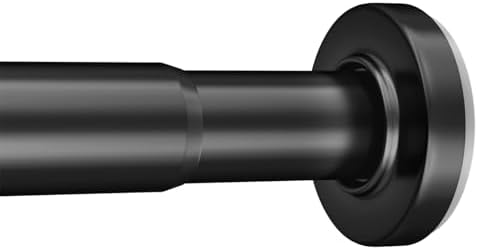 AmazerBath Spring Tension Shower Curtain Rod, 31-75 Inches Heavy Duty Tension Rod Rust Proof Bathroom Curtain Rod, Adjustable No Drill Easy Segmented Installation, Black
