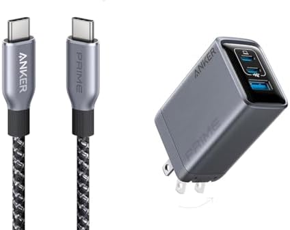 Anker Prime USB C to USB C Cable&Prime Charger, 100W USB C Charger, 3-Port GaN USB Charger Block