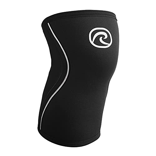 Rehband Knee Sleeve 3mm Neoprene, Lightweight Knee Brace for Endurance and Ball Sports, Unisex Compression Starter Knee-Sleeves, Breathable Running Knee Support, Colour:Black, Size:XX-Small
