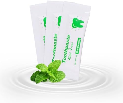 Too Small Bulk Travel Size Toothpaste Pack of 50,0.105 oz Extra Small Toothpaste Travel Size Bulk Mint Mini Disposable Toothpaste for Hotel,Guests,Homeless,Charity(Only Good for Single Use)