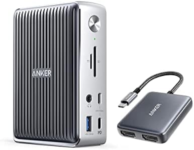 Anker 577 Thunderbolt Docking Station (13-in-1, Thunderbolt 3) with USB-C to Dual HDMI Adapter
