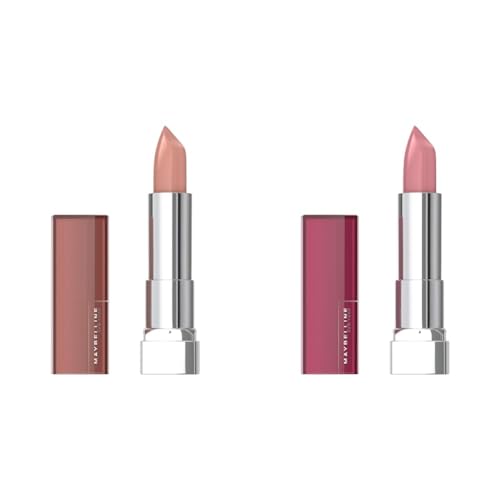 MAYBELLINE Color Sensational Lipsticks, Nude Lust & Born With It, Creamy Hydrating Lipstick, 1 Count Each