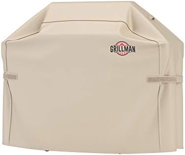 Grillman Premium BBQ Grill Cover. Rip-Proof & Waterproof (64" L x 24" W x 48" H, Tan) Top Heavy Duty Large Grill Cover for Weber Spirit, Genesis, Charbroil, etc. Barbecue Cover and Gas Grill Covers