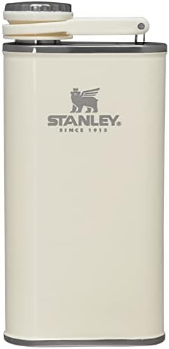 Stanley Classic Easy Fill Wide Mouth Flask 8 oz | Leakproof Hip Flask | Hinge Connected Never Lose Cap | Insulated Stainless Steel Liquor Container | BPA-Free | Cream Gloss