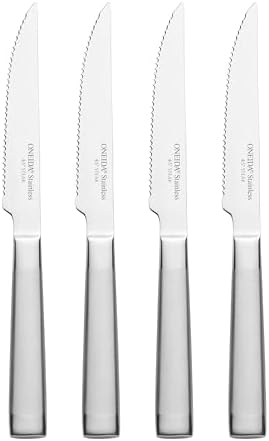 Oneida Performance 4 Piece Stainless Steel Steak Knives, 1.00 LB, Metallic