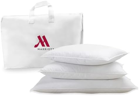 Marriott Luxury Hotel Pillows | King Size Feather & Down Pillow for Side & Back Sleepers | Plush Dual-Chamber Design, Hypoallergenic & Machine Washable | 2 Pack