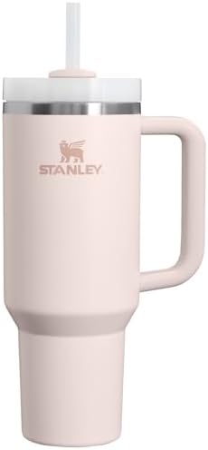 Stanley Quencher H2.0 FlowState Stainless Steel Vacuum Insulated Tumbler with Lid and Straw for Water, Iced Tea or Coffee, Smoothie and More, Rose Quartz 2.0, 40 OZ / 1.18 L