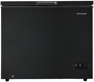 FRIGIDAIRE EFRF7003-BLACK Chest Deep Freezer, 7 Cu. Ft, Black Adjustable Thermostat-Removable Vinyl Coated Wire Basket-Easy Defrost Drain