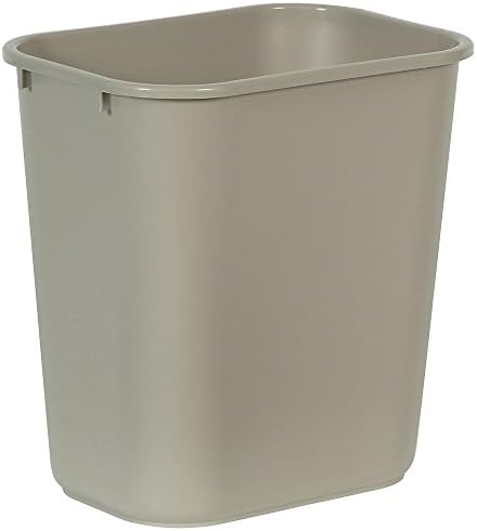 Rubbermaid Commercial Standard Wastebasket, 15" x 10.3" x 14.4", Beige