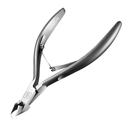 Cuticle Trimmer 3/4 Jaw Extremely Sharp Cuticle Nippers Scissors Stainless Steel Clippers Cutter Remover Pedicure Manicure Nail Tool, opove X7, Space Grayβ¦