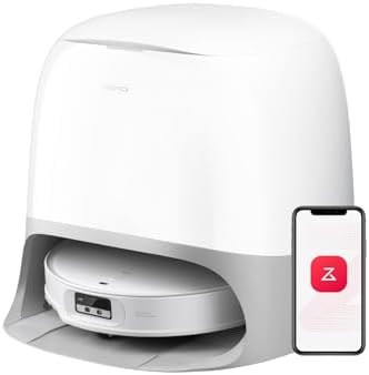 roborock Qrevo CurvX Robot Vacuum and Mop, 22,000Pa Suction, 3.14’’ Ultra Slim, Dual Anti-Tangle System, Reactive AI Obstacle Recognition, AdaptiLift Chassis, Auto Hot Water Mop Washing & Drying