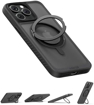 Anker Ultra Magnetic for iPhone 15 Pro Case with Sturdy 360° Ring Stand, Military-Grade Shockproof iPhone 15 Pro Kickstand Compatible with MagSafe(Black)