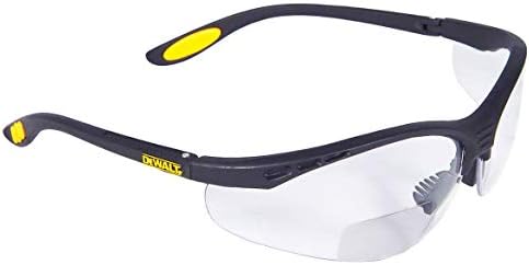 DEWALT DPG59-130C Reinforcer Rx-Bifocal 3.0 Clear Lens High Performance Protective Safety Glasses with Rubber Temples and Protective Eyeglass Sleeve