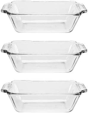 Anchor Hocking Glass Bread Pan, 1.5 Quart Loaf Pan, Set of 3