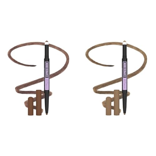 Maybelline Express Brow 2-In-1 Pencil and Powder Eyebrow Makeup, Soft Brown and Blonde, 1 Count Each