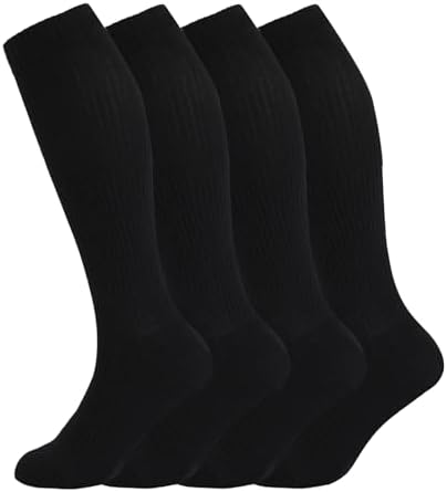 +MD Cotton Compression Socks for Women and Men 4/6 Pairs 15-20 mmHg Knee High Socks for Sports Travel Nurse Edema