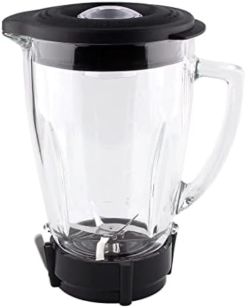 Anbige Replacement Parts Glass jar with Jar Base Bottom Cap,Blade with Rubber Gasket, Compatible with Oster Pro 1200 Blenders