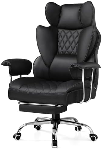 GTRACING Gaming Chair,Office Chair with Pocket Spring Lumbar Support, Ergonomic Comfortable Wide Office Desk Computer Chair with Outward Fixed Soft Armrests and Footrest (PU Leather, Black)