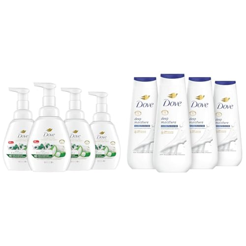 Dove Foaming Hand Wash Aloe & Eucalyptus Pack of 4 Body Wash Deep Moisture 4 Count For Dry Skin