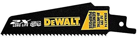 DEWALT 6-Inch Reciprocating Saw Blades, 14 TPI, 5-Pack (DWAR6114)