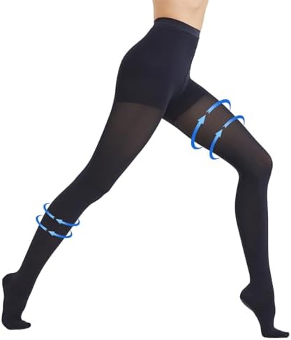 AMZAM® Medical Compression Pantyhose for Women & Men, Closed Toe 15-20 mmHg Graduated Compression Stockings Waist High Support Leggings, Support Hose for Varicose Veins, Post Surgery, Navy Blue L