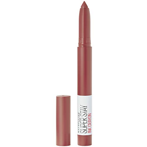 MAYBELLINE Super Stay Ink Crayon Lipstick Makeup Bundle with Enjoy The View Red Brown and Lead The Way Pink Beige
