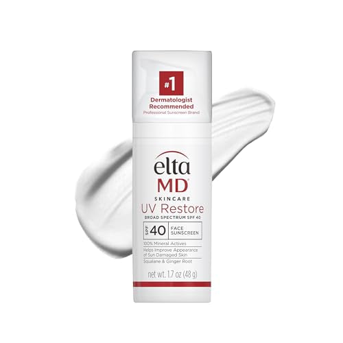 EltaMD UV Restore,Face Sunscreen, SPF 40, Mineral Sunscreen for Sun Damaged Skin Repair, Anti-Aging Zinc Oxide Sunscreen Formula