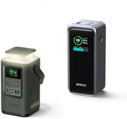 Anker Power Bank Power Station 60,000mAh Prime Power Bank, 20,000mAh Portable Charger with 200W Output, Smart Digital Display, 2 USB-C and 1 USB-A Port