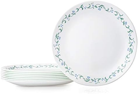 Corelle Vitrelle 10.25" Dinner Plates Set, Triple Layer Glass and Chip Resistant, Lightweight Round Plates, 8-Piece Country Cottage