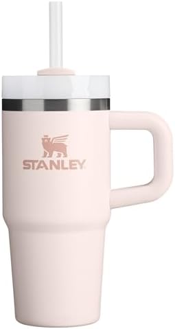 Stanley Quencher H2.0 Tumbler with Handle and Straw 14 oz | Flowstate 3-Position Lid | Cup Holder Compatible for Travel | Insulated Stainless Steel Cup | BPA-Free | Rose Quartz 2.0