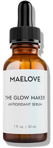 MAELOVE Vitamin C Serum, Glow Maker with Vitamins C, E, Ferulic & Hyaluronic Acid, Unscented, Award-Winning Brightening and Hydrating Facial Serum, 1.0 fl oz