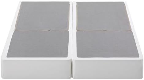 ZINUS 9 Inch Box Spring with Cover, No Assembly Mattress Foundation, Sturdy Metal Structure, Split Queen, White