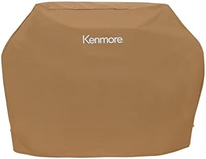 Kenmore 56-Inch Heavy-Duty Grill Cover for Outdoor BBQ Propane Gas Grills, Weather-Resistant, UV- and Fade-Resistant, Universal Fit Cover for 4-Burner Gas Grills, Tan