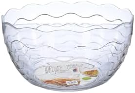 CreativeWare Clear Acrylic Wave Design Punch Bowl, 3.5 Gallon, Large Serving Bowl for Parties