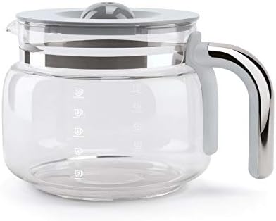 Smeg 50's Retro Style Aesthetic Drip Coffee Machine with 10 Cup Glass Carafe, Auto Start Feature, Keep Warm Plate, and Two Coffee Strength Settings (Red)