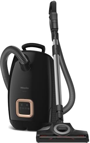 Miele New Guard L1 Cat & Dog Bagged Canister Vacuum for Pet Owners with Odor-Reducing Active AirClean Filter, TurboTeQ Floorhead, and AllTeQ Universal Floorhead, in Obsidian Black/Rose Gold