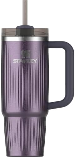 Stanley Quencher H2.0 Tumbler with Handle and Straw 30 oz | Flowstate 3-Position Lid | Cup Holder Compatible for Travel | Insulated Stainless Steel Cup | BPA-Free | Fluted Wisteria Shine
