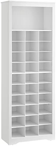 VASAGLE Shoe Storage Cabinet, 10 Tier Shoe Rack Organizer, Holds Up to 30 Pairs of Shoes, for Entryway Bedroom, 12.6 x 24.8 x 73.6 Inches, White ULBS273T14