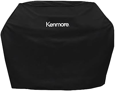 Kenmore 56-Inch Heavy-Duty Grill Cover for Outdoor BBQ Propane Gas Grills, Weather-Resistant, UV- and Fade-Resistant, Universal Fit Cover for 4-Burner Gas Grills, Black
