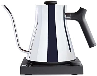 Fellow Stagg EKG Electric Gooseneck Kettle - Pour-Over Coffee and Tea Kettle - Stainless Steel Kettle Water Boiler - Quick Heating Electric Kettles for Boiling Water - Polished Steel