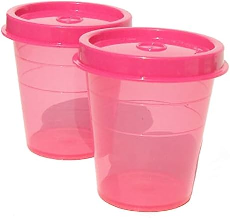Tupperware Minis Midgets Storage Containers Set of 2 in Rose Pink