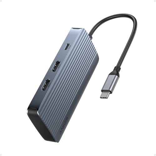 Anker 7-in-1 USB-C Hub, Dual Monitor USB C Docking Station, Dual HDMI Display, 100W Power Delivery, 10Gbps Data Transfers for MacBook Air/Pro, Dell XPS, and More