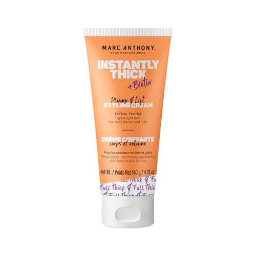 "Marc Anthony Biotin Styling Cream - Instantly Thick Plump & Lift with , Polymers and Phytokeratin - Thickening for Fine Hair - 4.93 Oz"