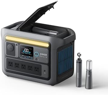 Anker SOLIX C800 Plus Portable Power Station, 1200W (Peak 1600W) Solar Generator with Camping Lights, 768Wh LiFePO4 Battery for Outdoor Camping, RVs, Road Trip, Power Outages (Optional Solar Panel)