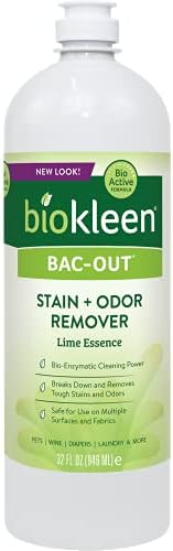 Biokleen Bac-Out Stain+Odor Remover, Destroys Stains & Odors Safely, for Pet Urine, Laundry, Diapers, Wine, Carpets, & More, Eco-Friendly, Non-Toxic, Plant-Based, 32 Ounces