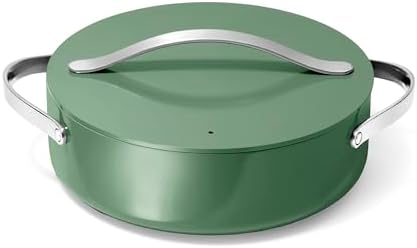 Caraway Rondeau - 6 Qt Non-Stick Pan with Lid - Free From Forever Chemicals - Perfect for Searing, Braising, & Roasting - Sage