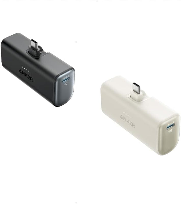 Anker 2 Pack iPhone 15 Portable Charger, Power Bank with Built-in Foldable USB-C Connector, 5,000mAh Portable Charger 22.5W, for iPhone 15 Series, Samsung S22/23 Series, Huawei, iPad Pro/Air, AirPods,