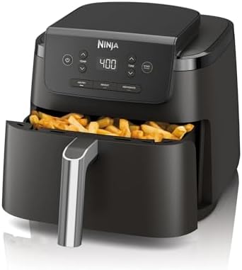 Ninja Air Fryer Pro 3-in-1 with 5 QT Capacity, Air Fry, Reheat, Dehydrate, Air Crisp Technology with 400F for hot, 120 Volts, Nonstick Basket & Crisper Plate, Black, AF140 (Renewed)