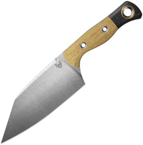 Benchmade - Station Cutlery 4010 Knife, Fixed Blade, Maple Valley Richlite Handle with Black G10 Bolster (4010-02)